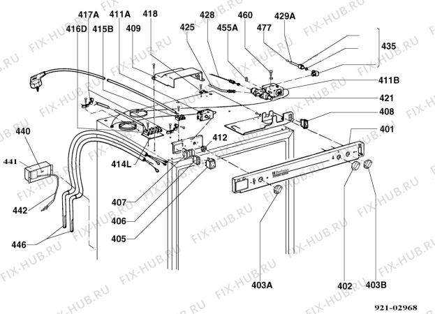 Взрыв-схема холодильника Electrolux RM4401M - Схема узла Armature/fitting